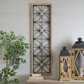 Metal Floral Home Wall Decor with Brown Frame