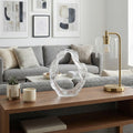 Modern Decorative Glass Sculpture For Table Styling - Elegant Object Decorations For Living Room Decor, Entryway, And Home Decor Accent - 10", White