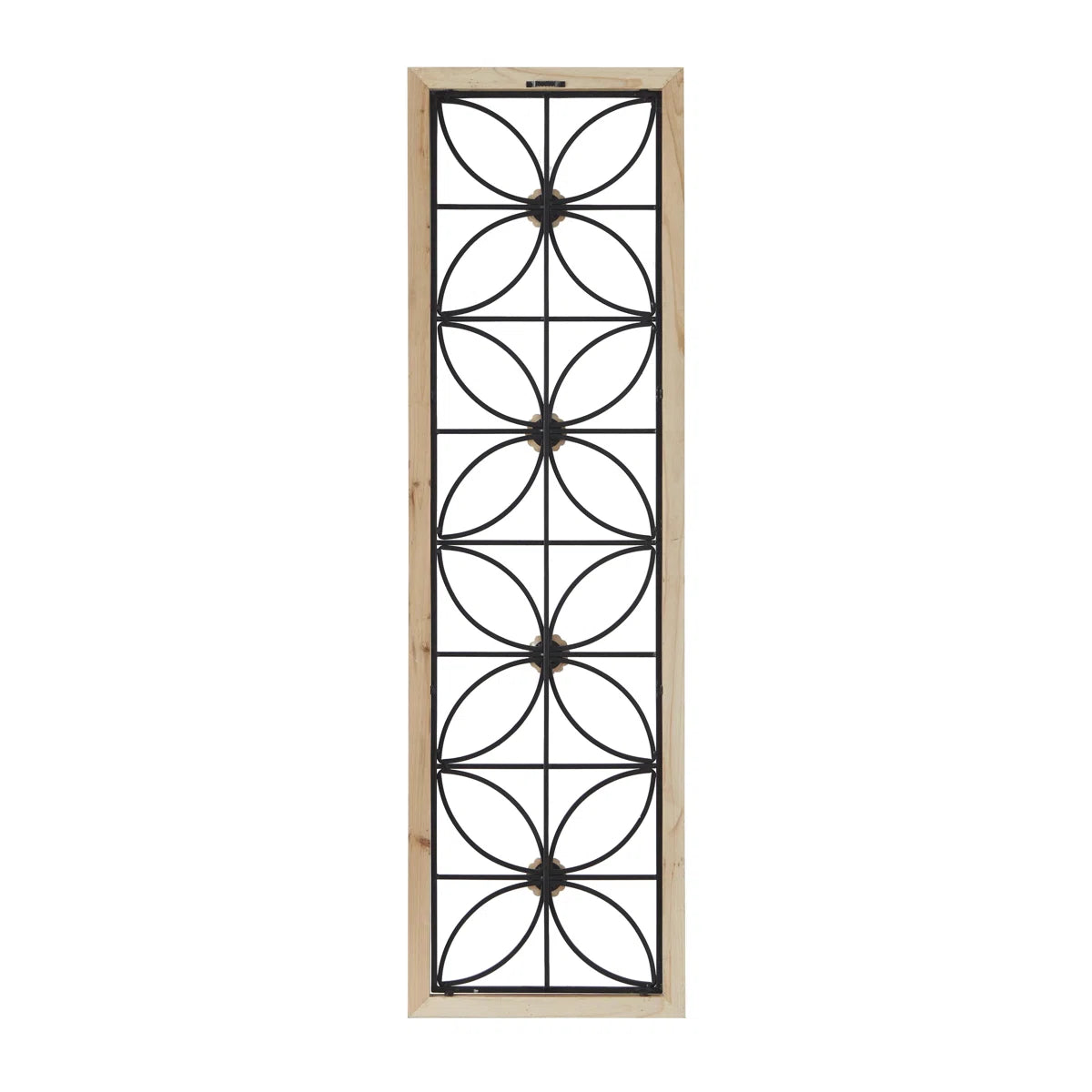 Metal Floral Home Wall Decor with Brown Frame
