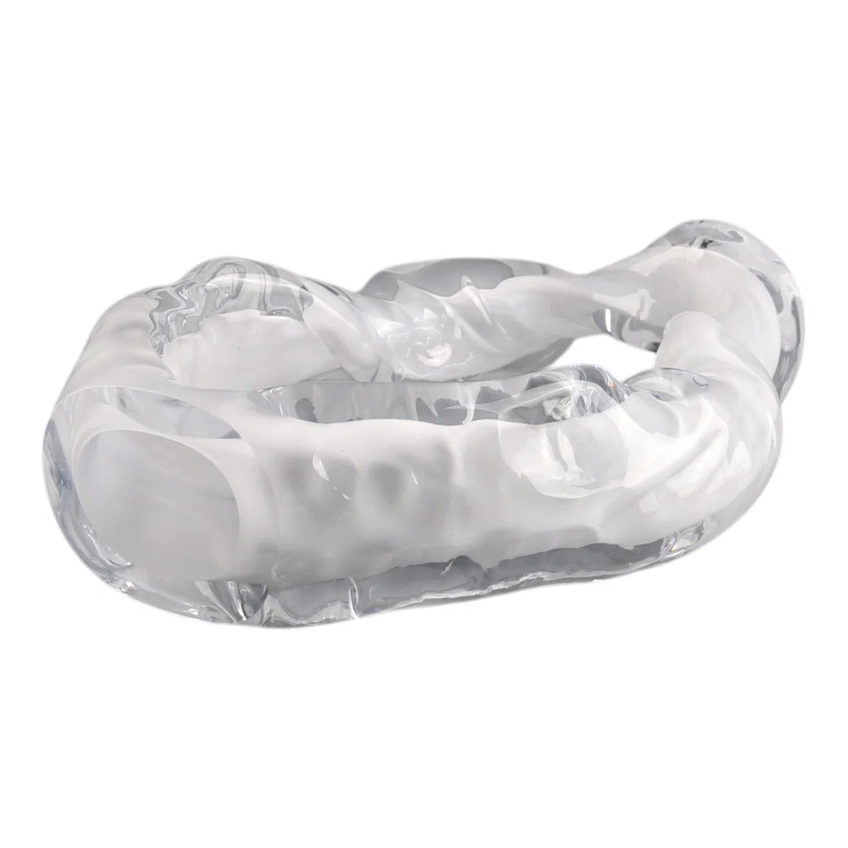 Modern Decorative Glass Sculpture For Table Styling - Elegant Object Decorations For Living Room Decor, Entryway, And Home Decor Accent - 10", White
