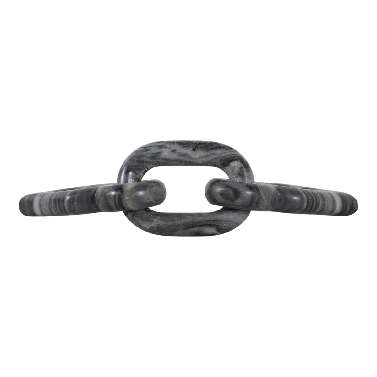 Carved Marble Chain Decorative Objects - Decorative Sculpture For Table And Home Decor - Decorations For Living Room Stone Accent - 16", Gray & White