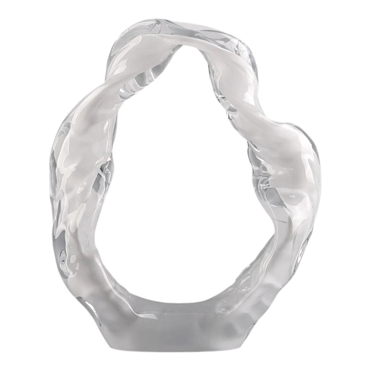 Modern Decorative Glass Sculpture For Table Styling - Elegant Object Decorations For Living Room Decor, Entryway, And Home Decor Accent - 10", White